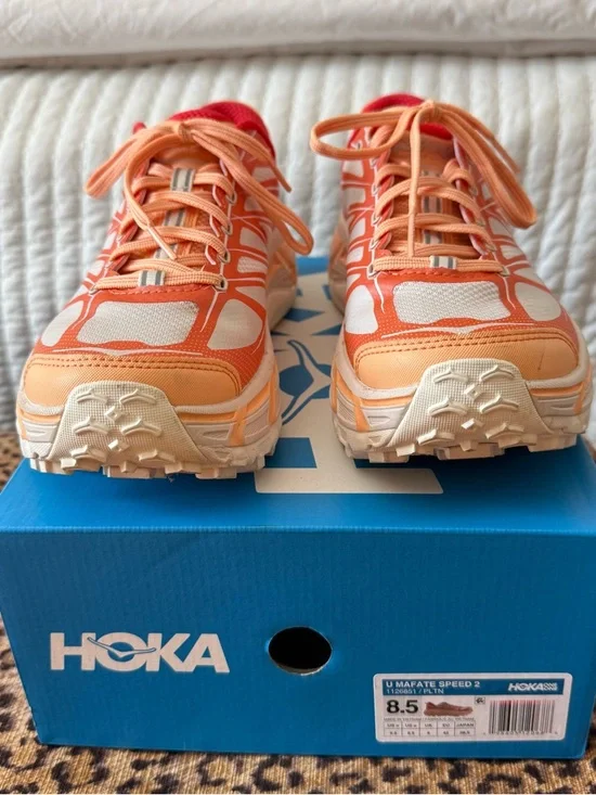 HOKA Mafate Speed 2 Trail Running Shoes | Ember/Pale Tangerine | Size 9.5W - Picture 4 of 7